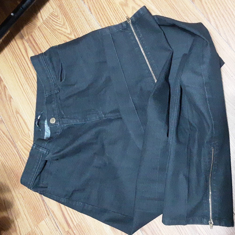 Lafayette 148 New York Classic Washed Onxy Zipper Ankle Slim Fit Pant